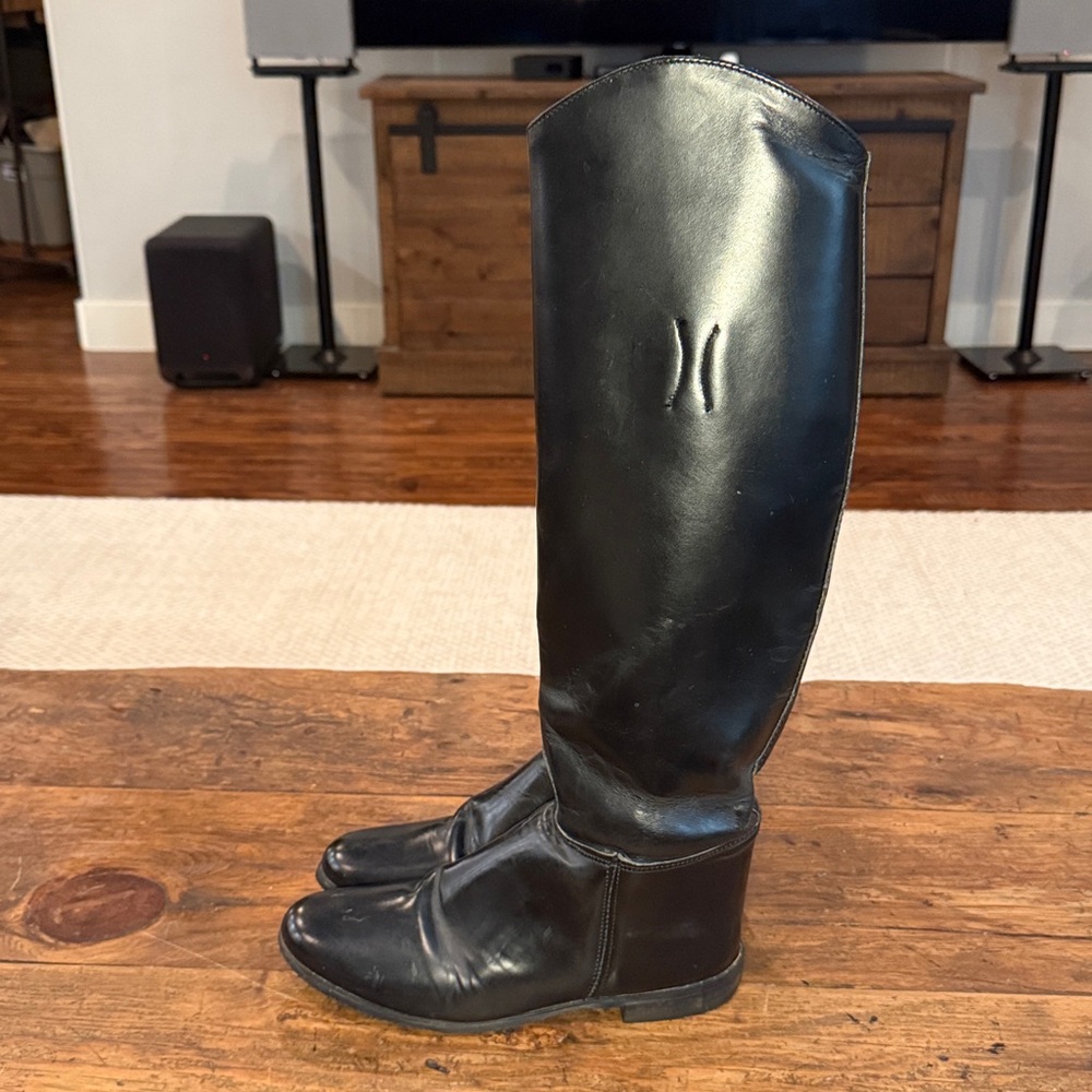 Essex Black Leather Magic Tall Vintage Equestrian Riding Boots Size 6.5